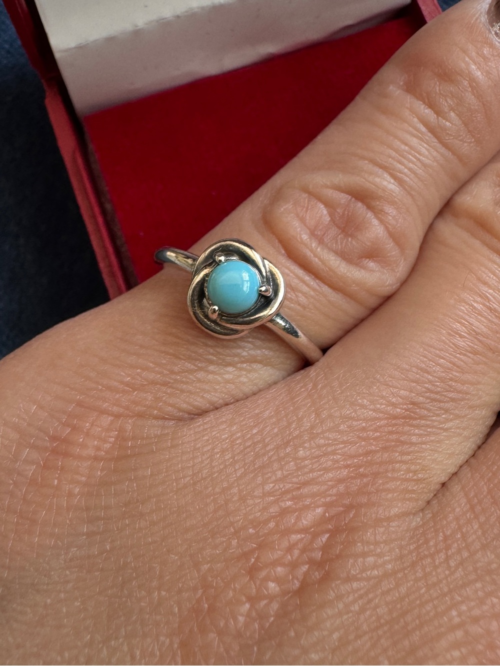 Pandora 925 Sterling Silver Turquoise
Eternity Circle Ring Size 4.5